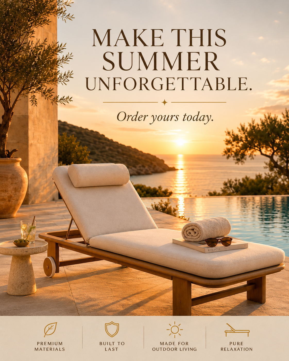 Mirae Riviera - Premium Acacia Sun Lounger
