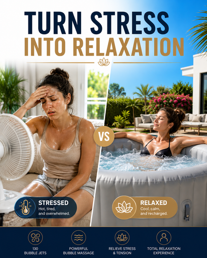 Inflatable Hot Tub Spa – 4–6 People, 130 Bubble Jets