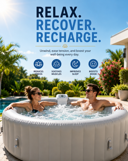 Inflatable Hot Tub Spa – 4–6 People, 130 Bubble Jets