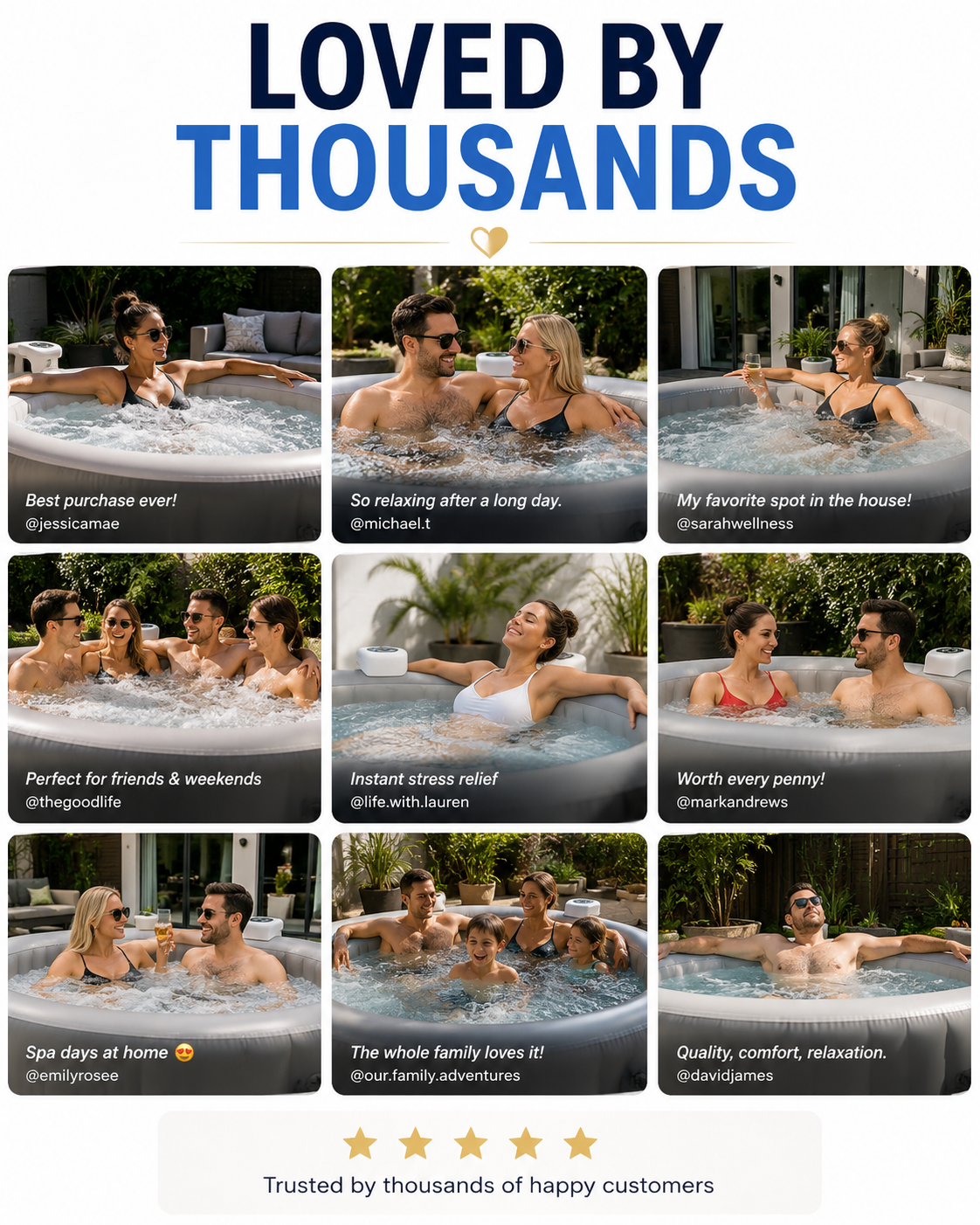 Inflatable Hot Tub Spa – 4–6 People, 130 Bubble Jets